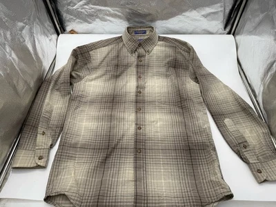 Sir Pendleton 100% Wool Grey Plaid Button Down Long Sleeve Shirt Men's Size S - Image 1 of 4