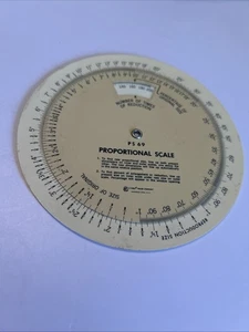 Vtg C-Thru Ruler Co Proportional Scale Circular Slide Rule PS 69 5" Round USA - Picture 1 of 3