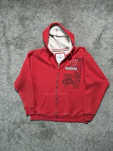 Felpa/Cappotto J. America Madison Wisconsin Badgers full zip XXL Football Bucky - Foto 1 di 5