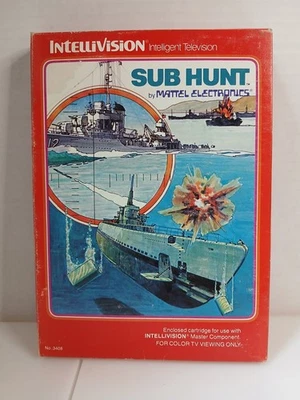Sub Hunt (Intellivision, 1982) Box, Manual, Controller Overlay; Used, Untested - Image 1 of 4