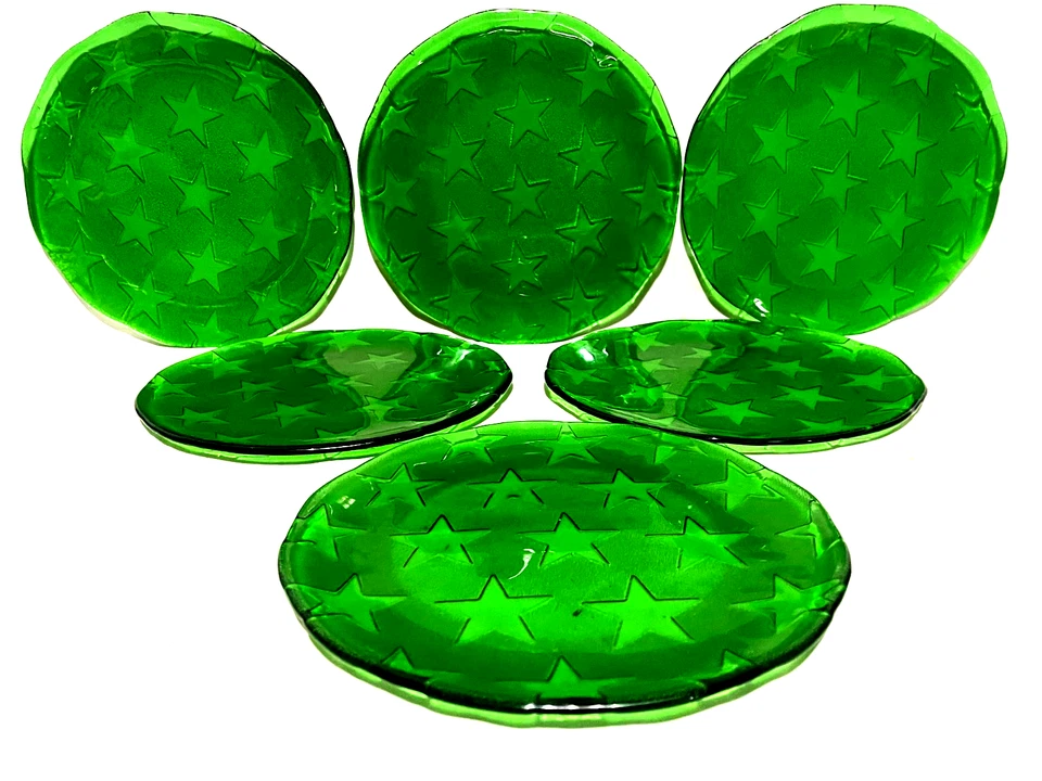 Platos de cena Villeroy & Boch Stellina estrellas de vidrio verde 10 3/4" (juego de 6) Foto 1 de 1