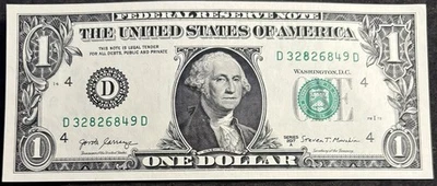 2017 A Unc. Cleveland $1 Bill Mis-stamped 8 Green Ink Error & Gas Pump Error - Image 1 of 2