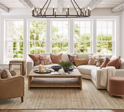 Mesa de centro Malibu rectangular tejida Grand (60") Foto 1 de 4