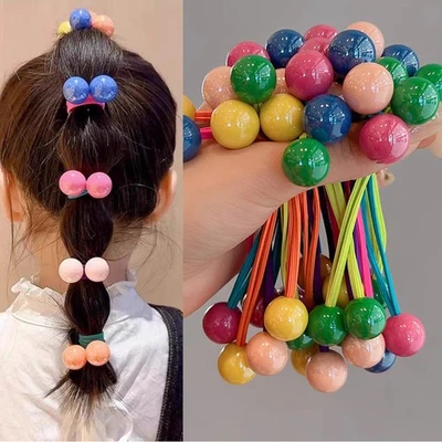 Banda elástica para el cabello para mujeres niñas fiesta oficina multicolor anillo para el cabello de goma Foto 1 de 4