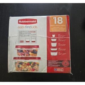 Rubbermaid Easy Find Deckel 18 Stück Lebensmittel Aufbewahrung Behälter Set Neu - Bild 1 von 3