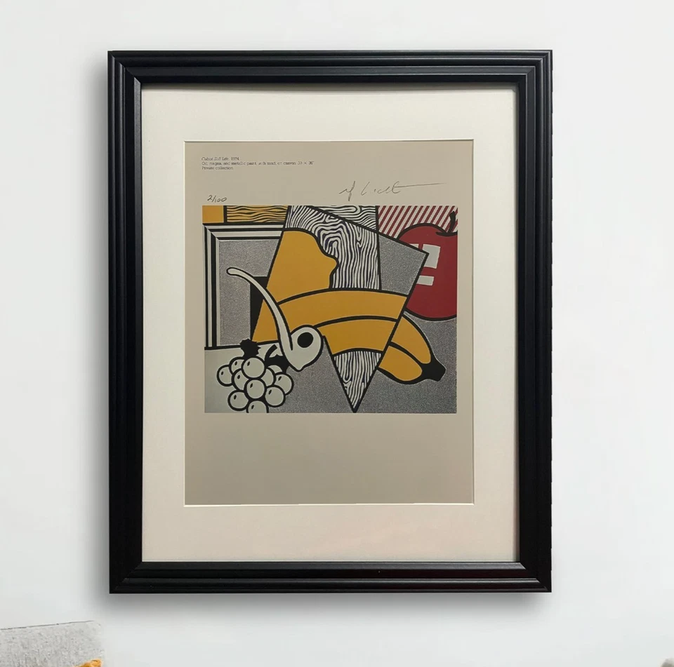 Impressão original assinada à mão por Roy Lichtenstein com certificado de autenticidade e avaliação de +US$ 3.500 - Imagem 1 de 4