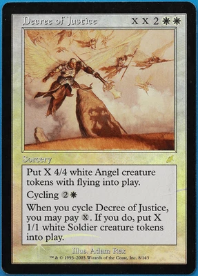 Decree of Justice FOIL Scourge HEAVILY PLD White Rare CARD (498683) ABUGames - Image 1 of 2
