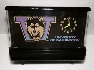 Washington Huskies Vintage 1988 Neon Clock Black Light 13x9 Made In The USA - Picture 1 of 18