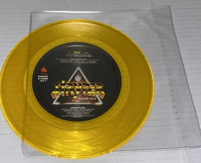 Vintage 1980s STRYPER Free/Calling On You 7” Enigma Yellow Vinyl Christian Metal - Image 1 of 4