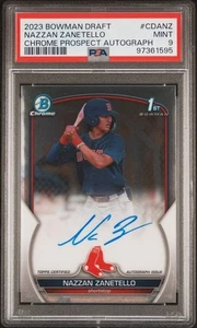 2023 Bowman Chrome Draft Nazzan Zanetello 1st Bowman Rookie Auto #CDA-NZ PSA 9 - Picture 1 of 2
