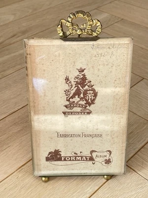 Ancien Cadre Porte Photo - Verre Biseauté et laiton  - Noeud Napoléon III - Photo 1/4