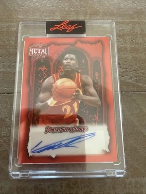 Dominique Wilkins 2025 Hoja Metal Halloween Automático #'d 1/13 Hawks Rojo Autógrafo Foto 1 de 2