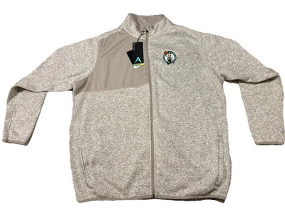 Boston Celtics Antigua NBA Full Zip Long Sleeve Oatmeal Heath XL Sweater/Jacket - Image 1 of 4