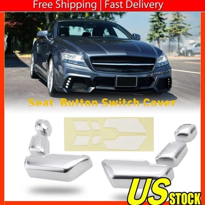 Silver Door Seat Adjust Button Switch Cover Trim for Mercedes-Benz E Class W212 Foto 1 de 4
