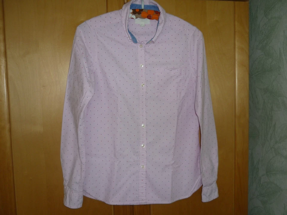 Damenbluse Gr. 36 (Maße s. unten) v. Springfield, rosa m. Punkten - Bild 1 von 4