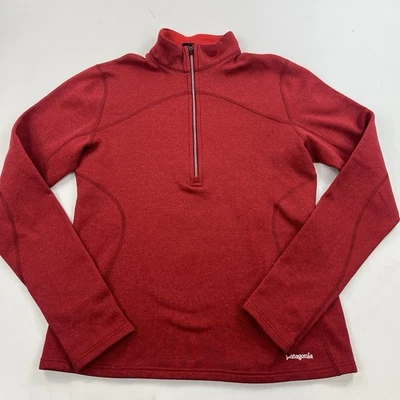 Patagonia Capilene 4 Expedition 1/4 Zip Pullover Sweater Red Womens Medium - Image 1 of 4