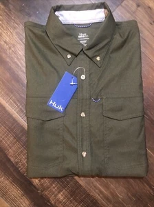 Huk Hawser Shirt Flannel Long Sleeve Perform Ventilated Stretch Fishing NEW - Picture 1 of 15