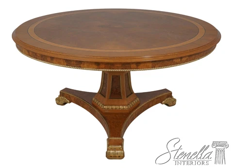 L59929EC: Italian Large Round Inlaid Walnut Dining Room Table Cover