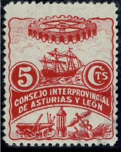 Sello de España 1936-1937 Asturias y Leon nº 3 nuevo sin charnela MNH - Imagen 1 de 2
