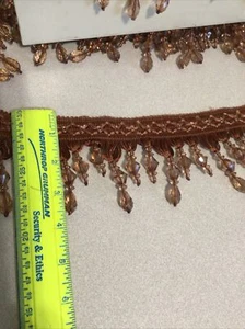 3.5” Tear Drop Beaded Trim Fringe W/ Gimp Top 20 yards total new - Picture 1 of 4