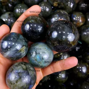 Lote de piedras preciosas esfera labradorita Chevron natural al por mayor de 2 kg 40-90 mm - Imagen 1 de 11