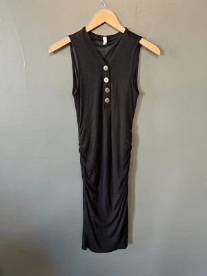 Pinkblush Womens Black Sleeveless Henley Long Maternity Dress Size Small - Image 1 of 4