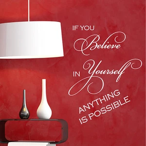 Pegatinas de pared BELIEVE IN YOURSELF CITAS DE PARED CALCOMANÍA DE ARTE DE PARED cotización de pared N65 - Imagen 1 de 4
