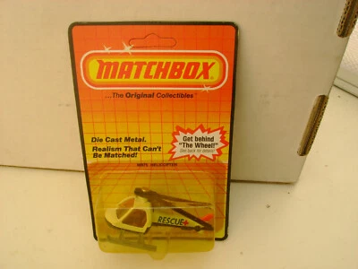1983 MATCHBOX SUPERFAST #75 RESCUE HELICOPTER WITH BLACK BASE NEW CRACKED BUBBLE - Image 1 of 4