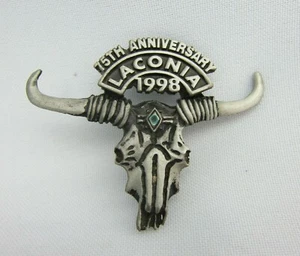 Vintage1998 Laconia Bike Week Biker Pewter Event Pin 75th Anniversary USA - Picture 1 of 2