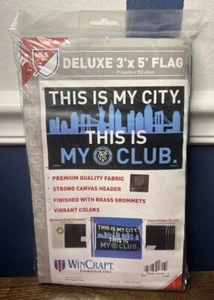 New York City FC Flag Deluxe 3' X 5' MLS Banner NYCFC Football Club Team NEW - Picture 1 of 3