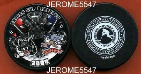 2004 CHICAGO WOLVES vs GRAND RAPIDS GRIFFINS CALDER PLAYOFF PUCK - #FL Cover