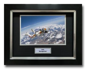 FELIX BAUMGARTNER HAND SIGNED FRAMED PHOTO DISPLAY SPACE JUMP AUTOGRAPH - Picture 1 of 1
