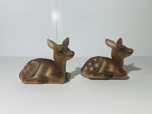 Made In Germany Deko Flocked Deer Vintage Christmas (2) - Picture 1 of 5