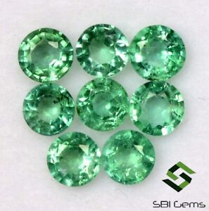 1.75 Cts Natural Emerald Round Cut 4 mm Lot 07 Pcs Calibrated Loose Gemstones