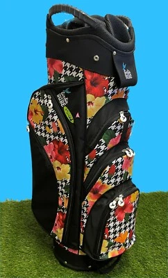 Carro de golf Birdie Babe hibisco florecido para mujer 14 vías damas bolsa con bolsillo refrigerador Foto 1 de 2