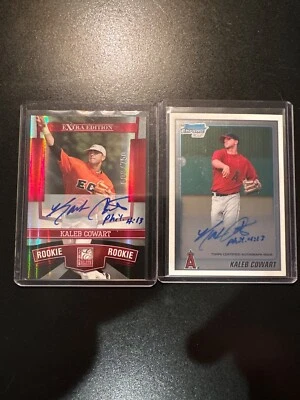 2010 Kaleb Cowart Auto Autograph Lot Bowman Chrome & Donruss Elite - Image 1 of 2