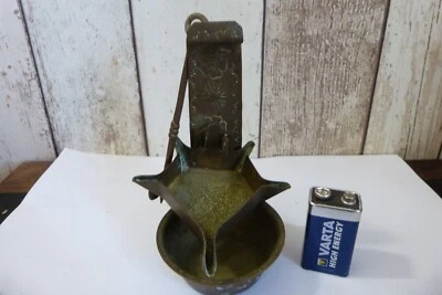 ancienne lampe a huile laiton - Photo 1/3