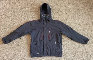 Descente DNA Men's Shell Ski Snowboard Jacket Size Medium Gray Detachable Hood - Picture 1 of 17