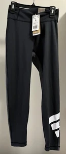 NWT Adidas Women's Aeroready 7/8 Tights High Rise Logo Black Size Small - Picture 1 of 10