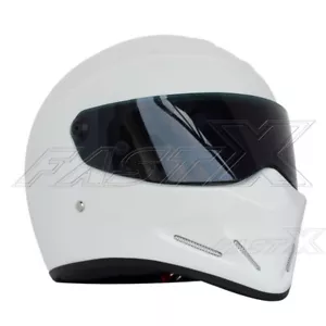 White Racing Motorcycle Helmet Motorbike Full Face Helmet DOT For Street Bandit - Picture 1 of 24