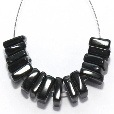 22.00 Cts Natural Black Spinal Flat Square Beads Loose Gemstones (6x6mm) - Image 1 of 4