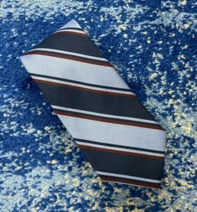 Corbata The Tie Bar azul marino borgoña sesgo silenciado rayas 100 % seda - Imagen 1 de 5
