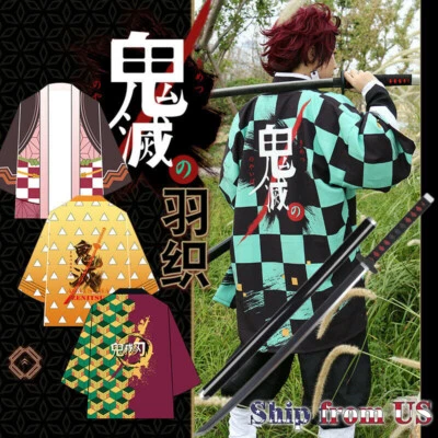 Demon Slayer: Kimetsu no Yaiba Abrigo Capa Kimono Bata Yukata para Disfraz de Juegos con disfraces Foto 1 de 4