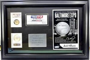 2014 Hall of Fame PF69 $1 and 50C Coins Authentic Cal Ripken Jr Signature FRAMED - Picture 1 of 11
