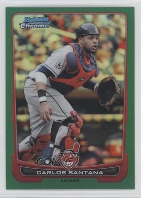 2012 Bowman Chrome Rack Pack Green Refractor Carlos Santana #51 - Image 1 of 2