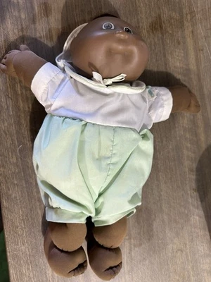VTG 1982 Cabbage Patch Kids Preemie Doll African American Boy With Diaper - Image 1 of 4