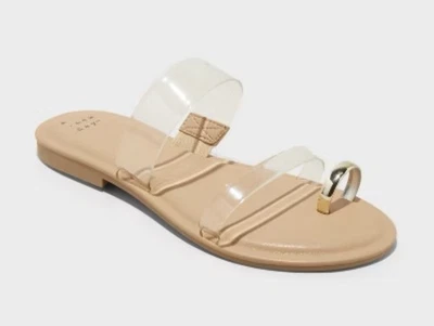 A New Day Mujer Punta de Miel Lazo Dbl. Sandalias con banda deslizables zapatos talla: 8 nuevas con etiquetas $25 Foto 1 de 4