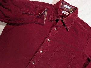 Orvis Shirt Mens L Red Vintage Corduroy Pheasant Long Sleeve Button Down Shirt - Picture 1 of 11