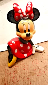 Disney 8" Mini Maus mit (selten) soliden roten Kleid & Schleife Coin Bank #12-MINI - Bild 1 von 5