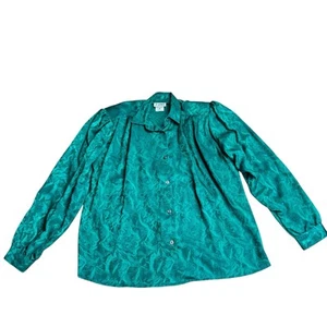 Camisa Vintage Katie’s Azul Estampada Talla 12 Botón Delantero Hecha en Australia - Imagen 1 de 7